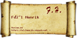 Fél Henrik névjegykártya