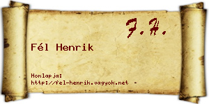 Fél Henrik névjegykártya